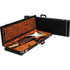 FENDER G&G DELUXE STRAT / TELE HARDSHELL CASE - BLACK WITH ORANGE PLUSH INTERIOR