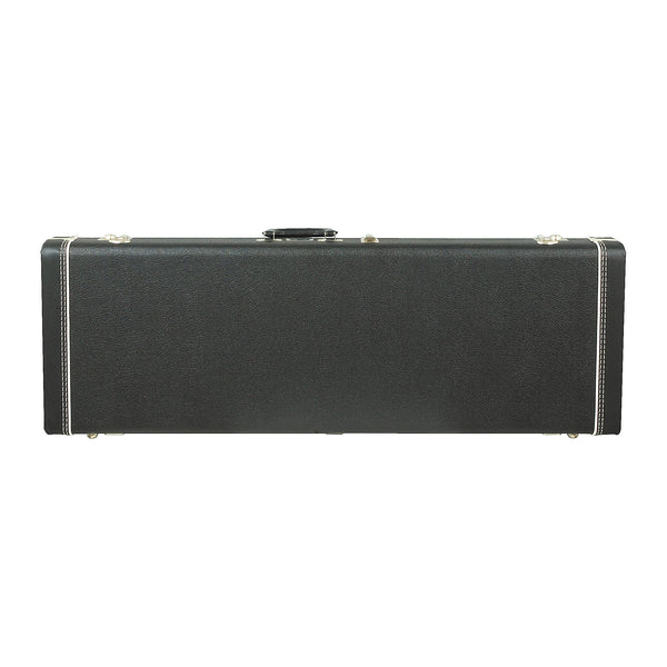 FENDER G&G DELUXE STRAT / TELE HARDSHELL CASE - BLACK WITH ORANGE PLUSH INTERIOR