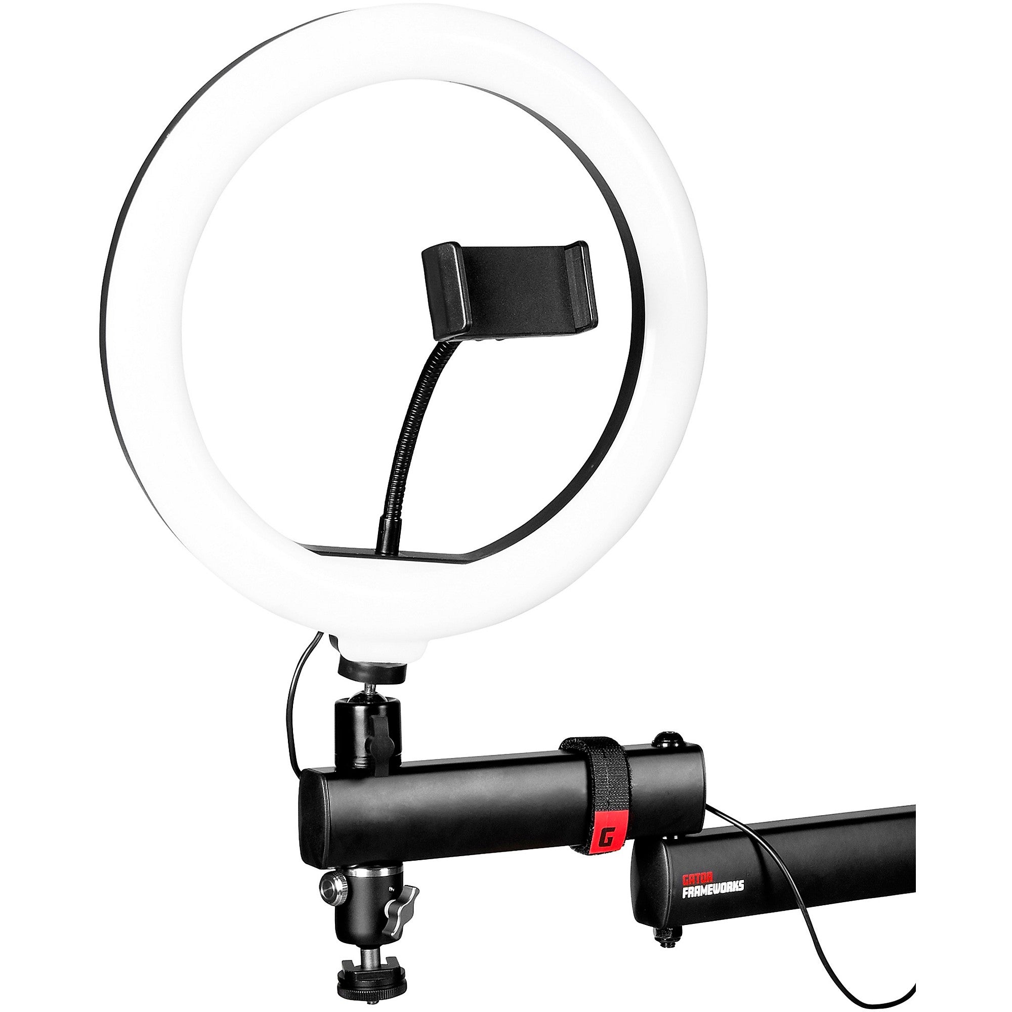 GATOR FRAMEWORKS ID SERIES ALL-IN-ONE CONTENT CREATOR TREE WITH LIGHT, MIC & CAMERA ATTACHMENTS