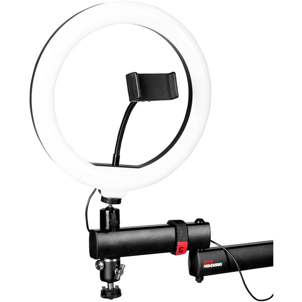 GATOR FRAMEWORKS ID SERIES ALL-IN-ONE CONTENT CREATOR TREE WITH LIGHT, MIC & CAMERA ATTACHMENTS