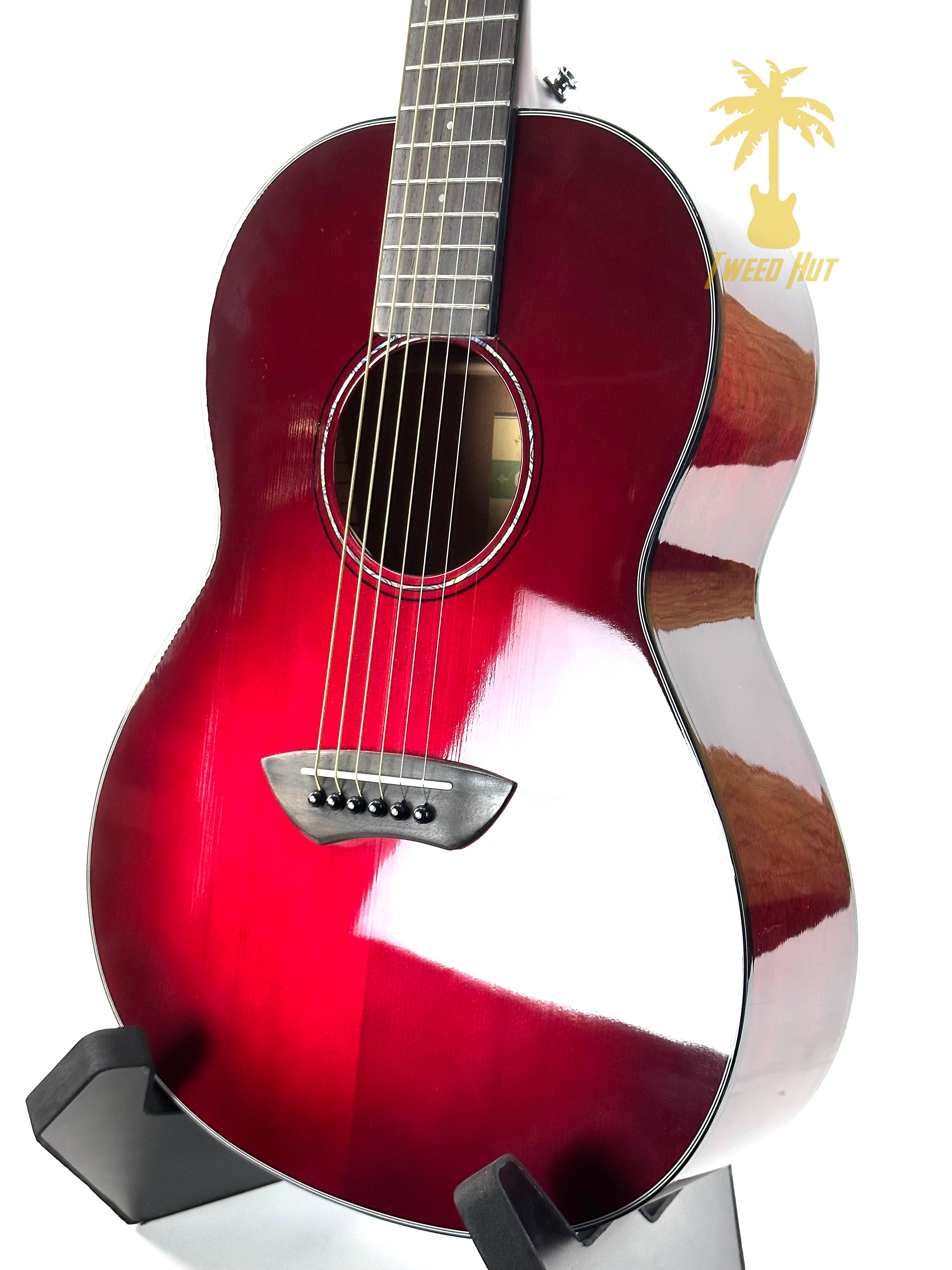 YAMAHA CSF1M PARLOR A/E GUITAR - CRIMSON RED BURST