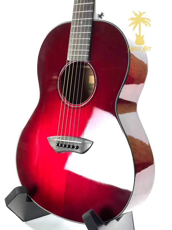 YAMAHA CSF1M PARLOR A/E GUITAR - CRIMSON RED BURST