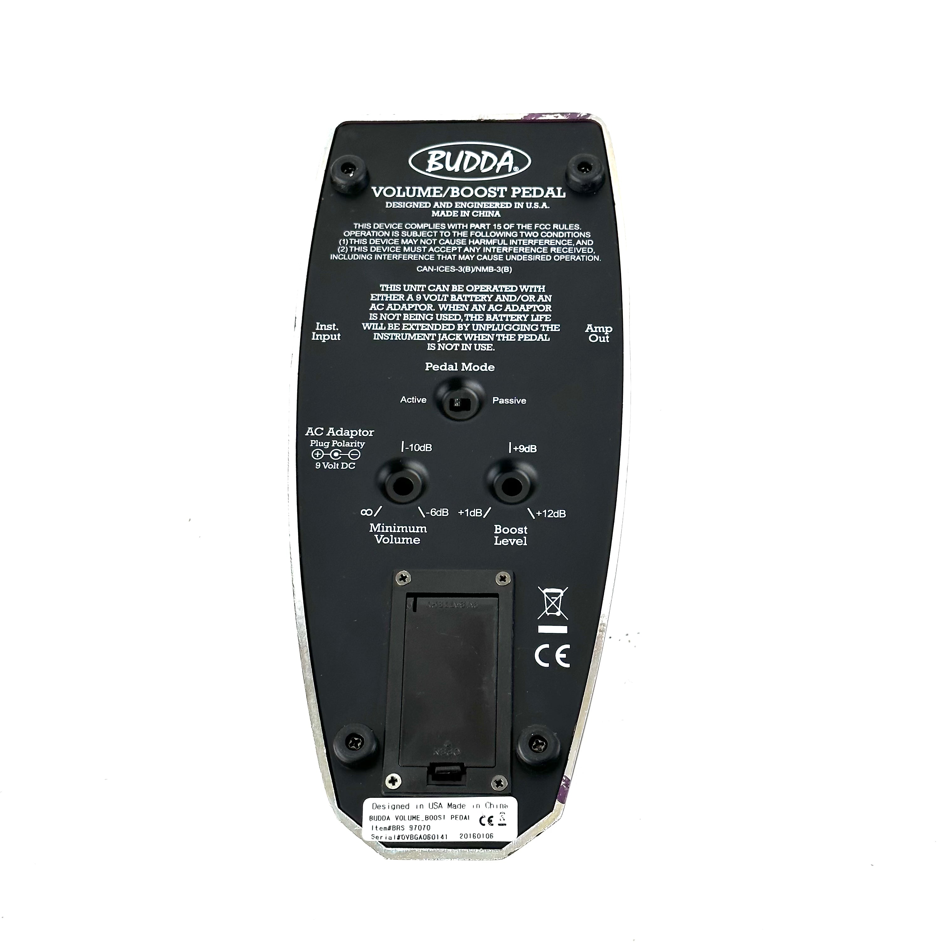 B-STOCK BUDDA VOLUME/BOOST PEDAL