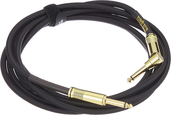 ERNIE BALL BRAIDED INSTRUMENT CABLE STRAIGHT TO RIGHT ANGLE 10FT-BLACK