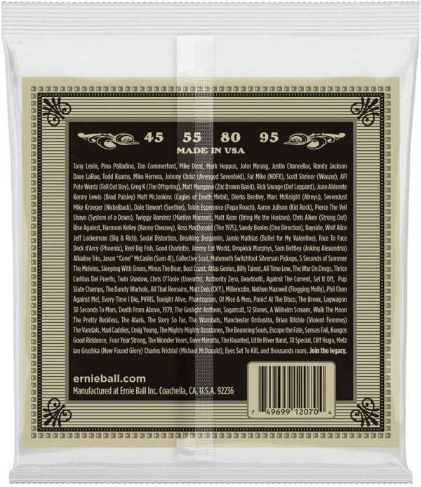 ERNIE BALL EARTHWOOD ACOUSTIC BASS STRINGS-45-95