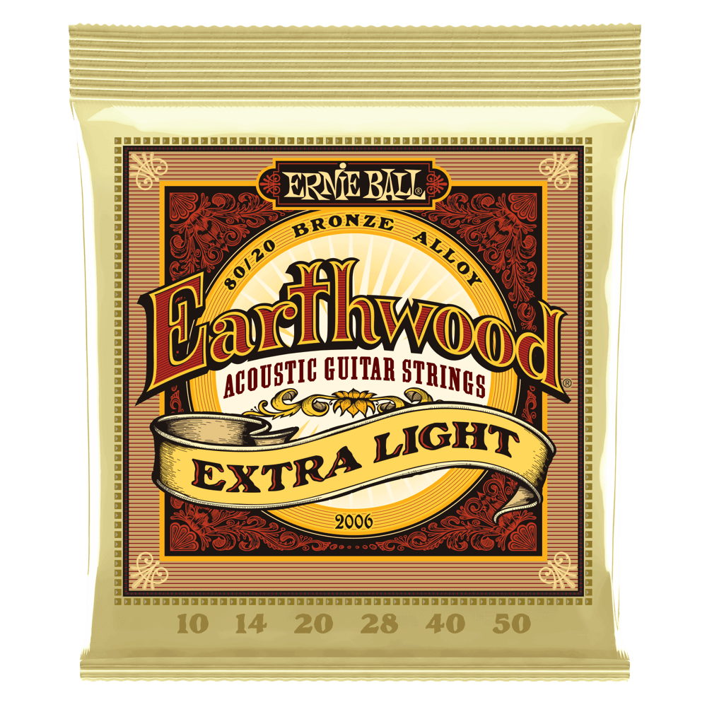 ERNIE BALL EARTHWOOD EXTRA LIGHT BRONZE ACOUSTIC STRINGS 10-50