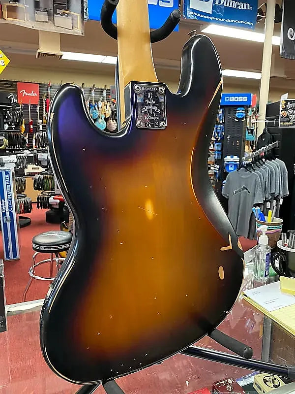 FENDER 60TH ANNIVERSARY ROAD WORN JAZZ BASS, PAU FERRO-3-COLOR SUNBURST