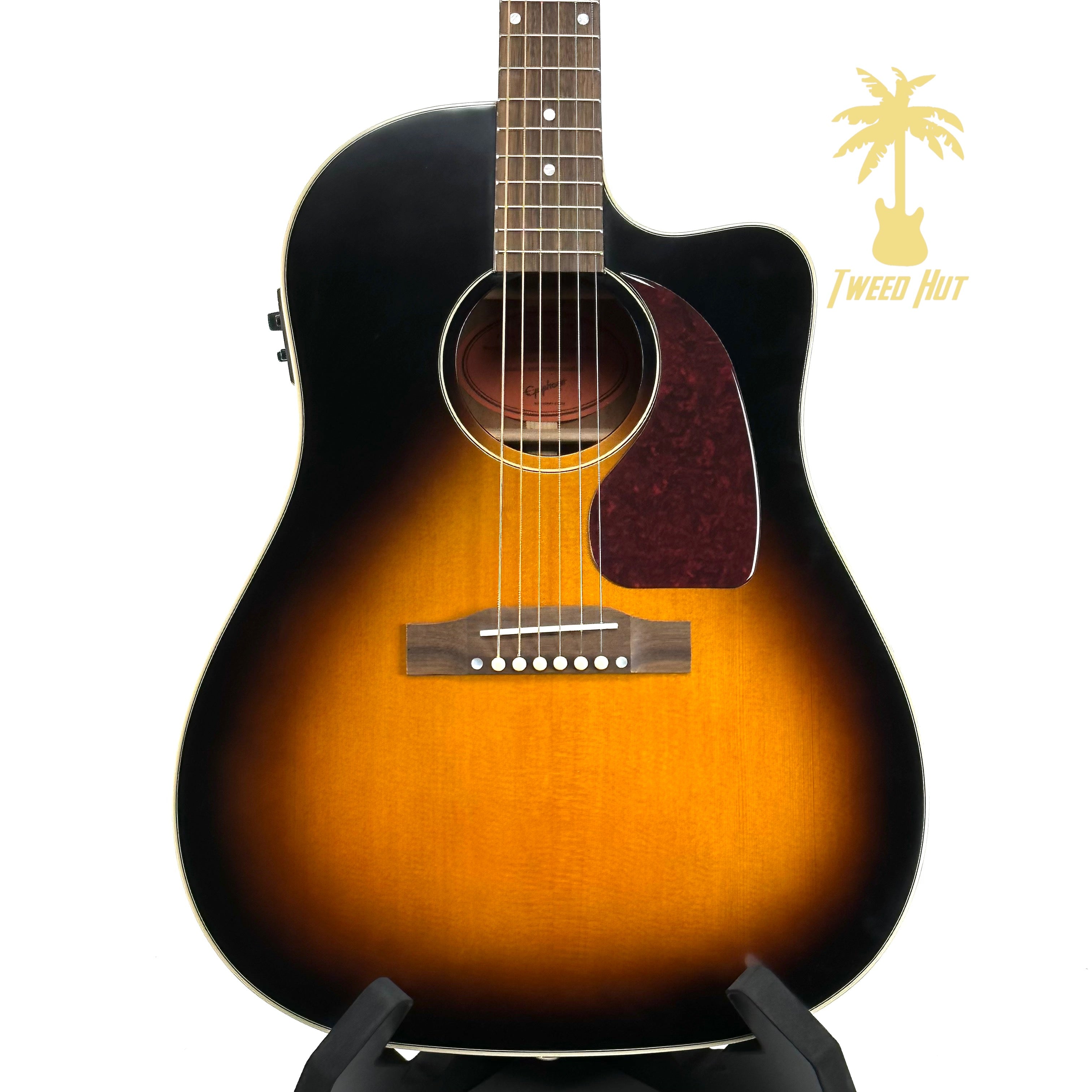EPIPHONE J-45 EC ACOUSTIC GUITAR-AGED VINTAGE SUNBURST GLOSS