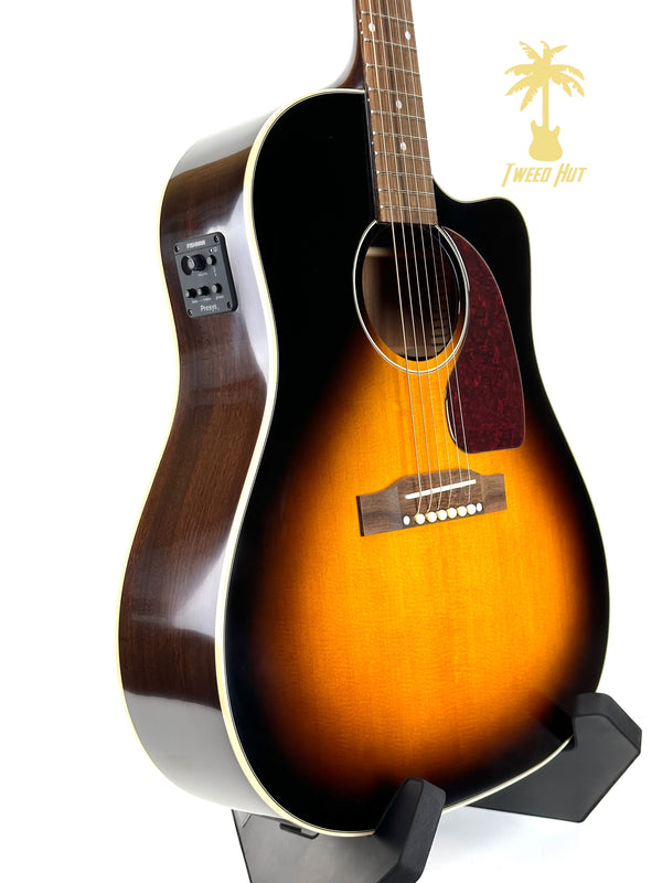EPIPHONE J-45 EC ACOUSTIC GUITAR-AGED VINTAGE SUNBURST GLOSS