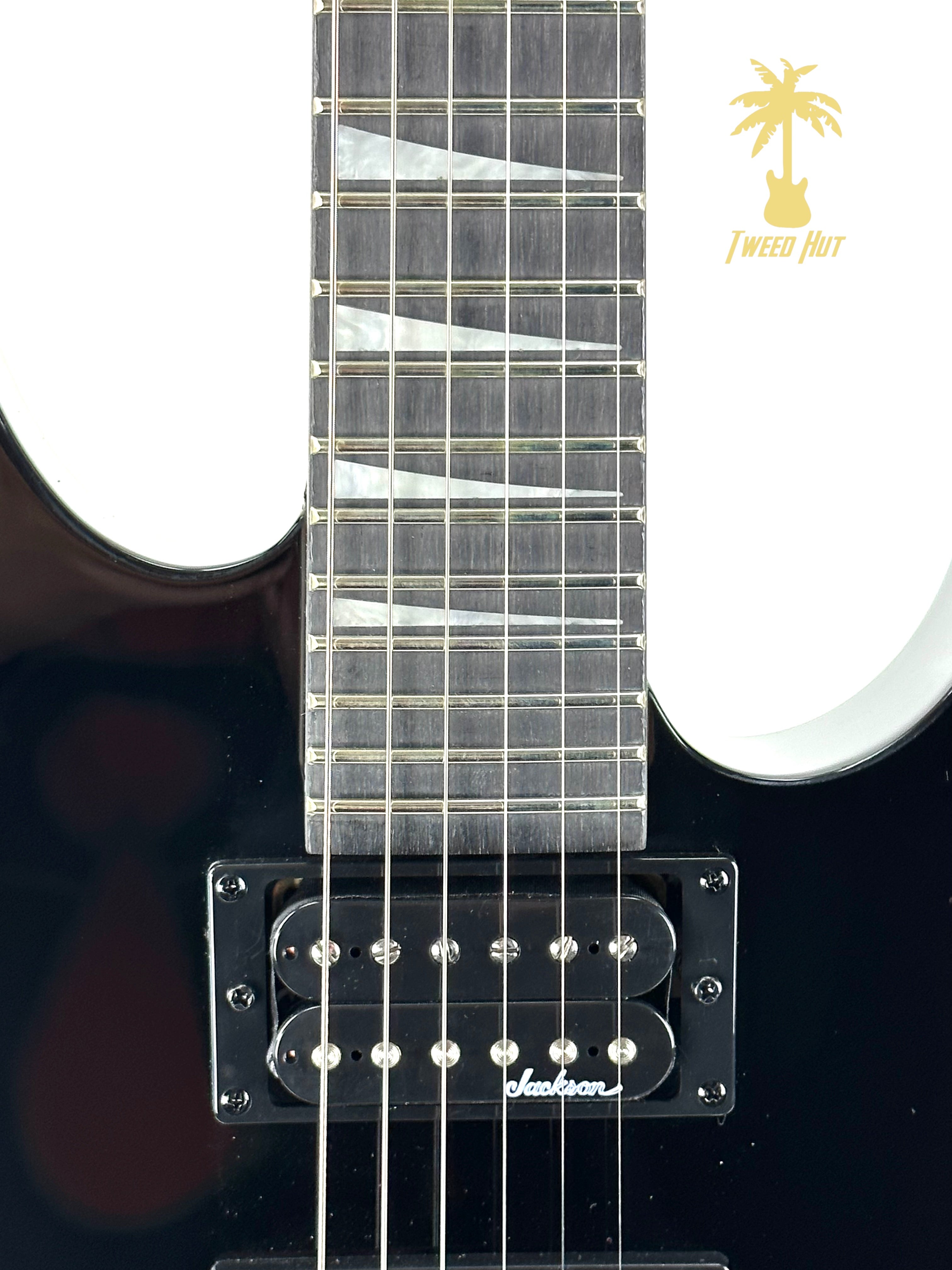 JACKSON JS SERIES DINKY MINION JS1X GLOSS BLACK FLAME NECK!