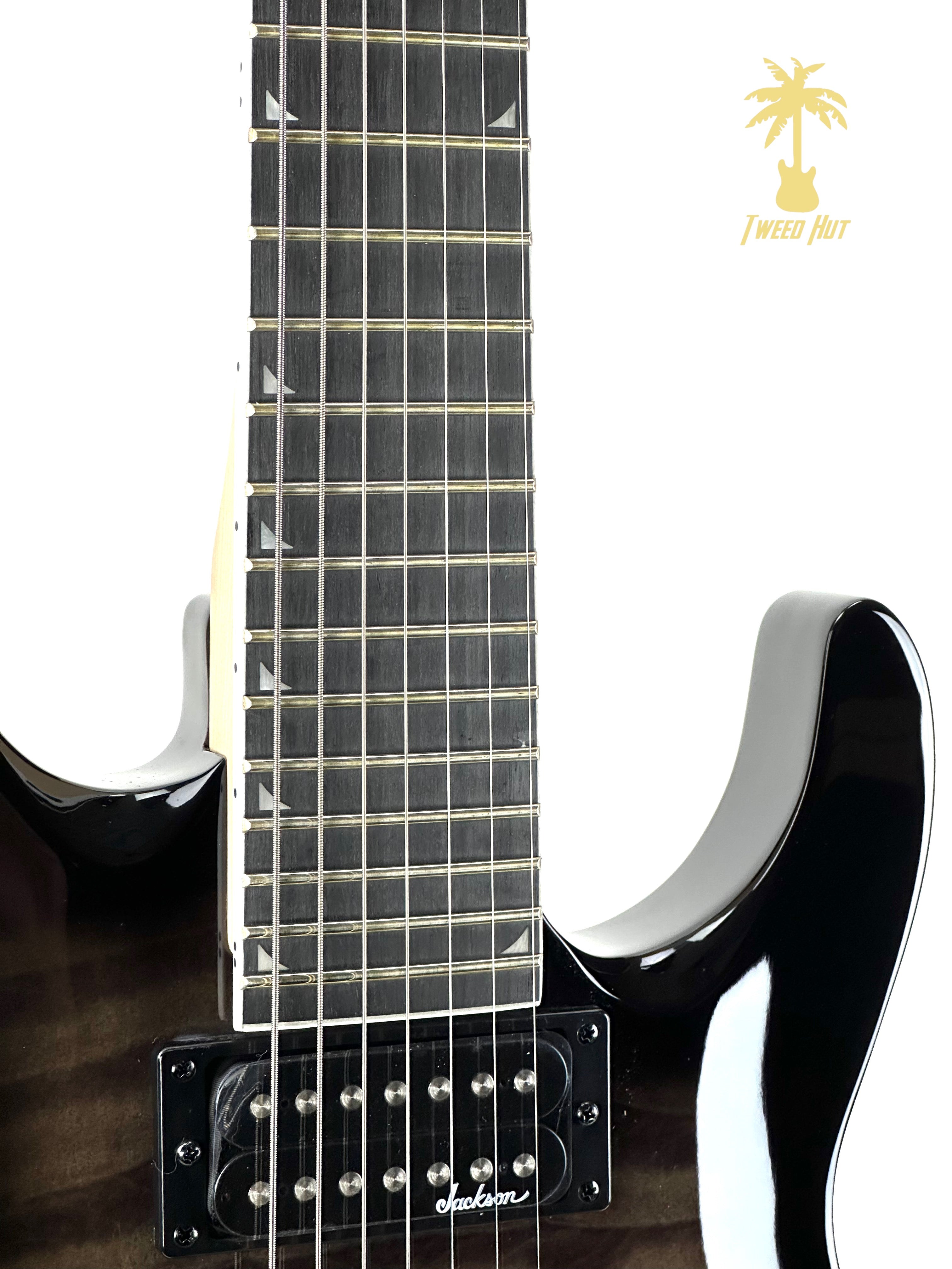 JACKSON JS SERIES DINKY ARCH TOP JS22Q-7 7 String DKA HT-TRANSPARENT BLACK BURST