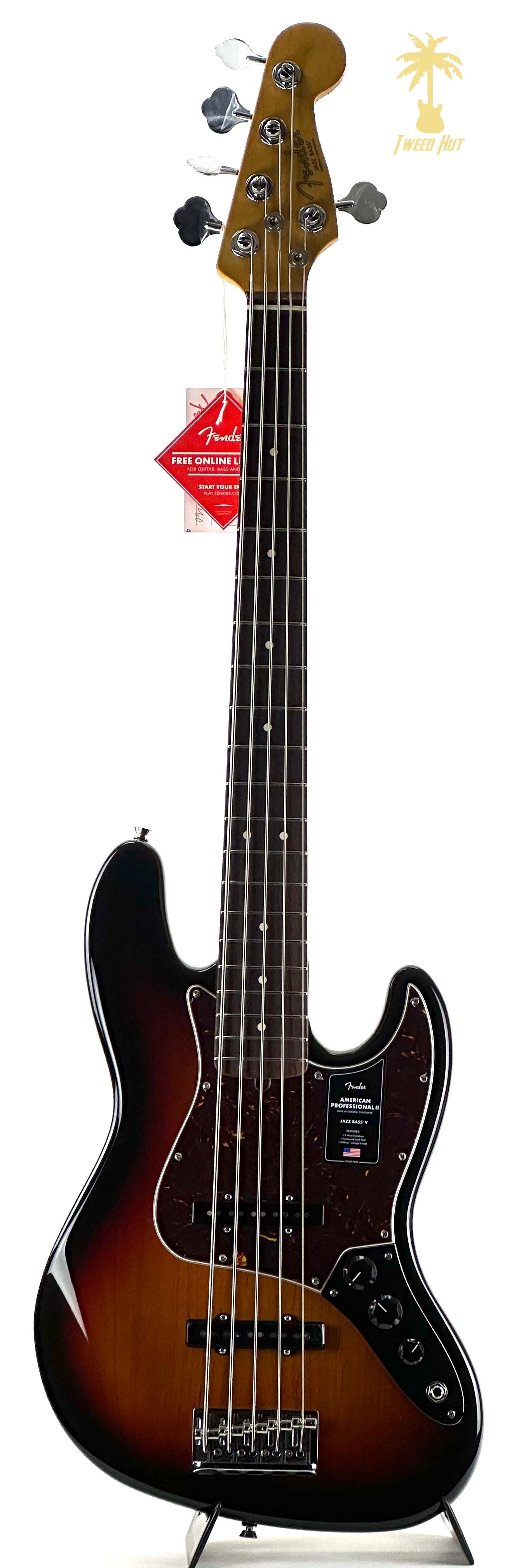 FENDER AMERICAN PRO II JAZZ BASS V - 3 TONE SUNBURST