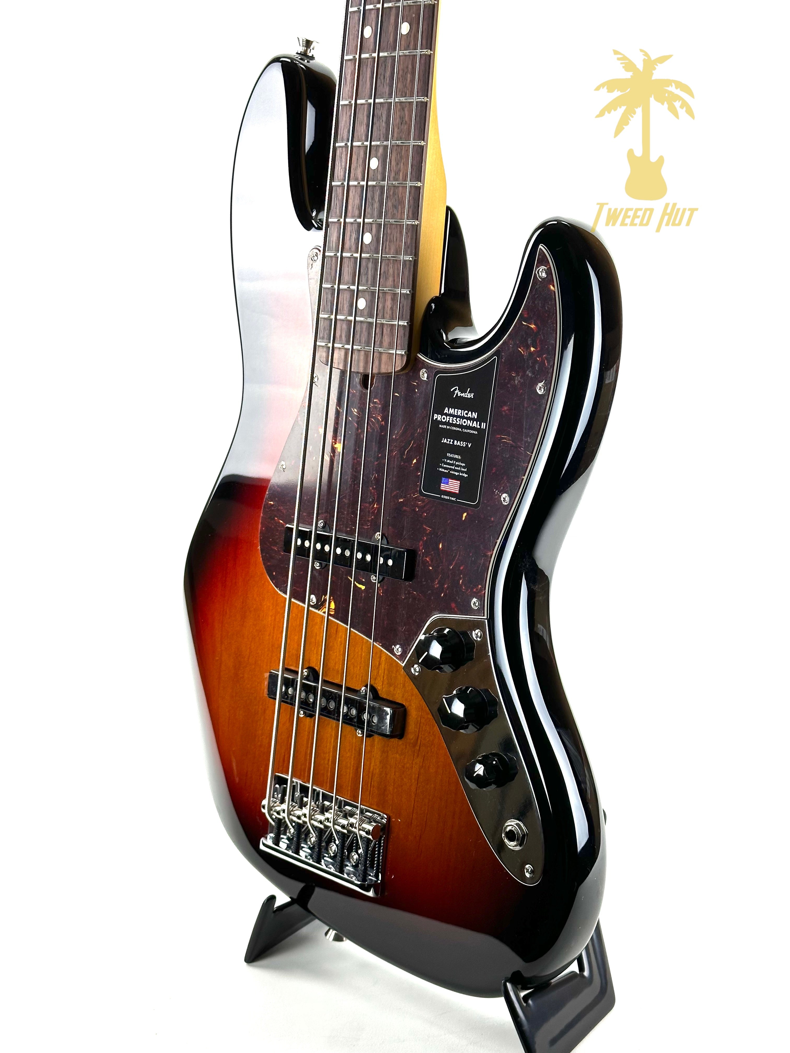 FENDER AMERICAN PRO II JAZZ BASS V - 3 TONE SUNBURST