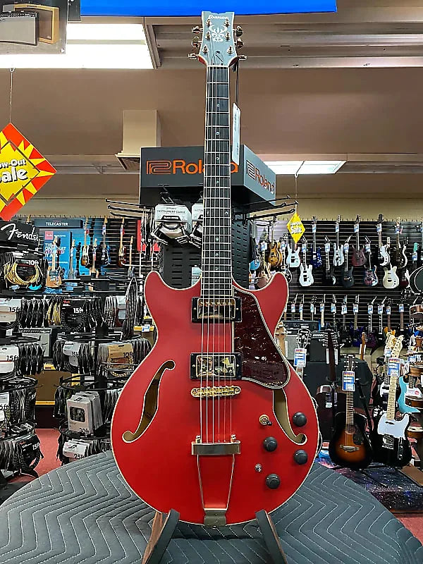 IBANEZ ARTCORE EXPRESSIONIST AMH90 HOLLOWBODY ELECTRIC GUITAR-CHERRY RED FLAT