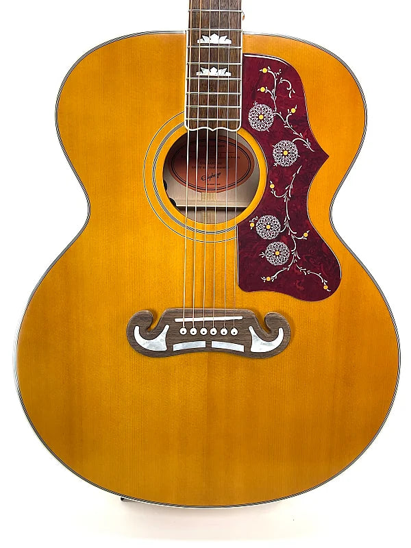 EPIPHONE J-200 ACOUSTIC GUITAR-AGED NATURAL ANTIQUE GLOSS