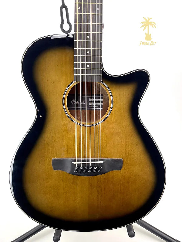 IBANEZ AEG5012 ACOUSTIC-ELECTRIC GUITAR-DARK VIOLIN SUNBURST