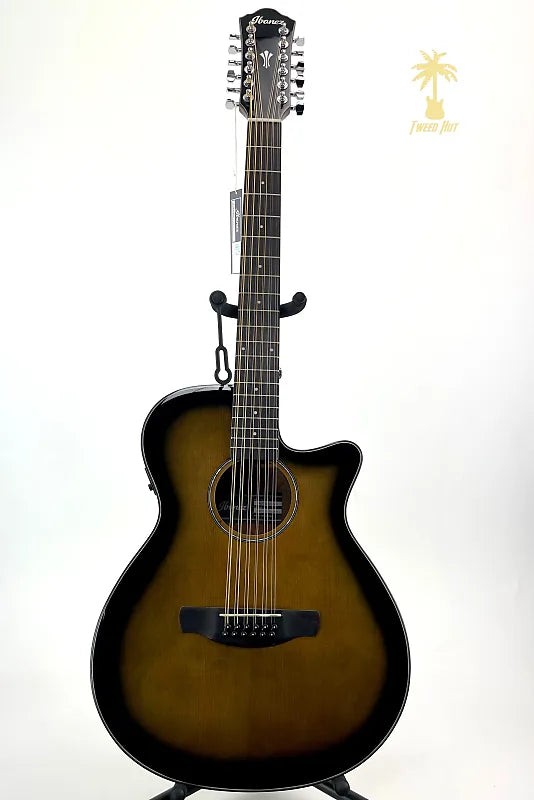 IBANEZ AEG5012 ACOUSTIC-ELECTRIC GUITAR-DARK VIOLIN SUNBURST