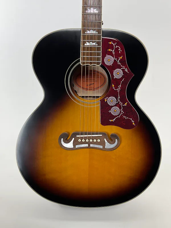 EPIPHONE J-200 ACOUSTIC GUITAR-AGED VINTAGE SUNBURST GLOSS