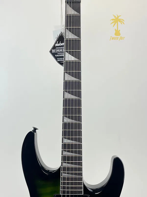 JACKSON JS SERIES DINKY™ ARCH TOP JS32Q DKA HT-TRANSPARENT GREEN BURST
