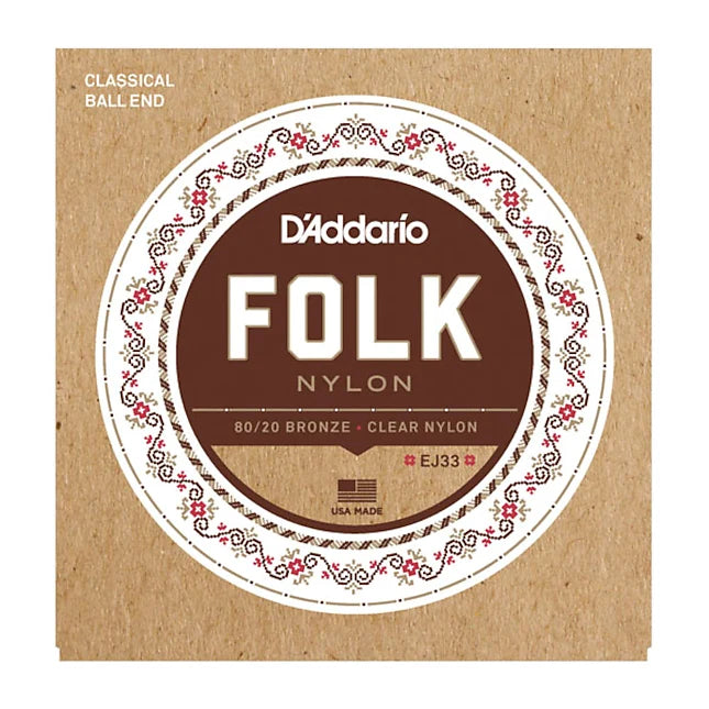 D'ADDARIO EJ33 FOLK CLEAR NYLON BALL