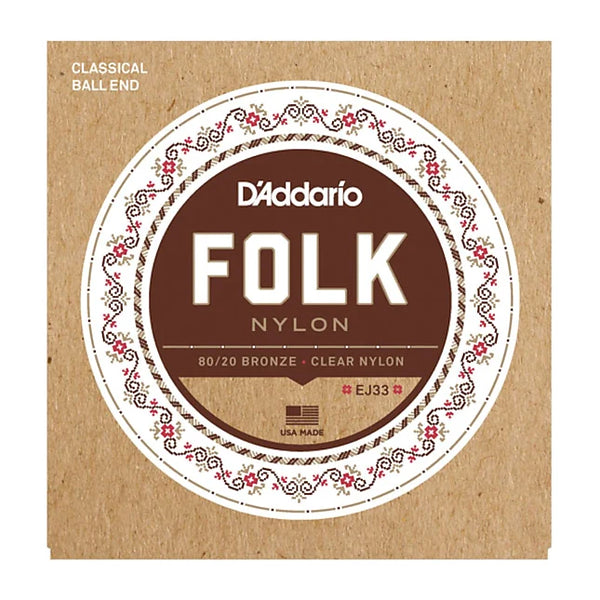 D'ADDARIO EJ33 FOLK CLEAR NYLON BALL
