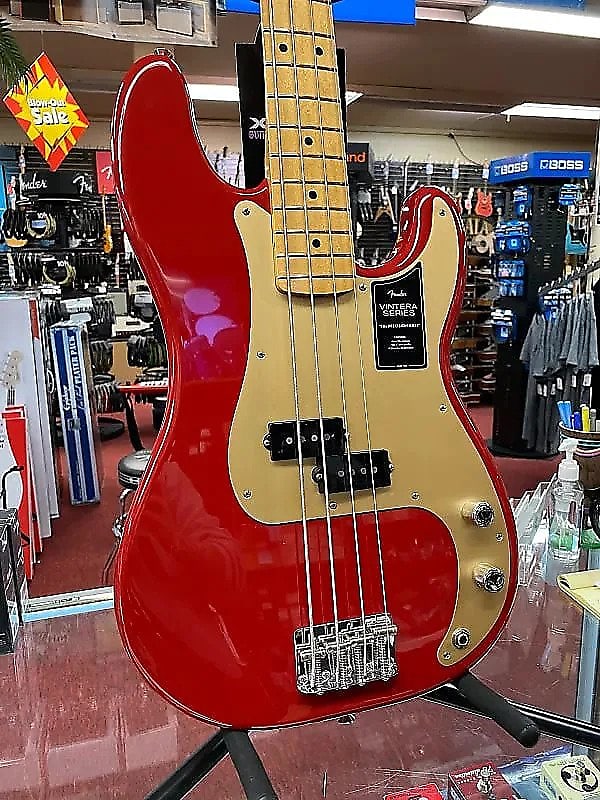 FENDER VINTERA 50s PRECISION BASS RED