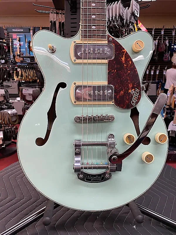 GRETSCH G2655T-P90 STREAMLINER CENTER BLOCK JR. DOUBLE-CUT P90 WITH BIGSBY-MINT METALLIC