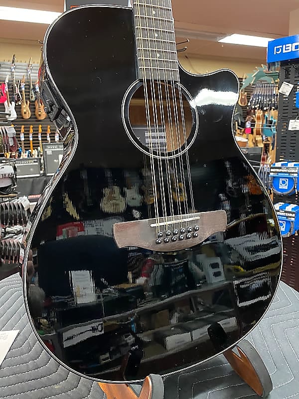 IBANEZ AEG5012 12-STRING ACOUSTIC-ELECTRIC GUITAR-BLACK