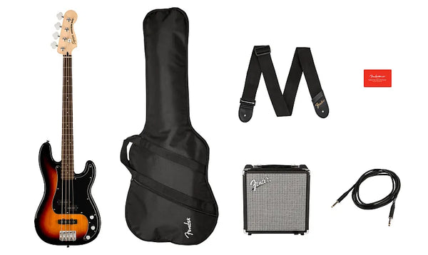 SQUIER PACK PJ BASS LAUREL 3-TONE SUNBURST