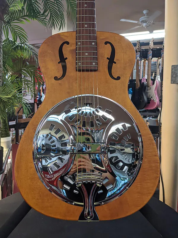 EPIPHONE DOBRO HOUND DOG ROUND NECK RESONATOR-VINTAGE BROWN