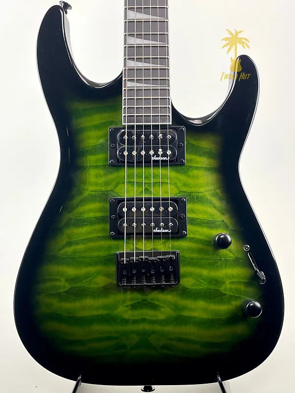 JACKSON JS SERIES DINKY™ ARCH TOP JS32Q DKA HT-TRANSPARENT GREEN BURST