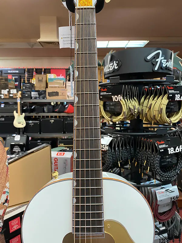 GRETSCH G5021E RANCHER PENGUIN PARLOR ACOUSTIC/ELECTRIC-ELECTRIC WHITE