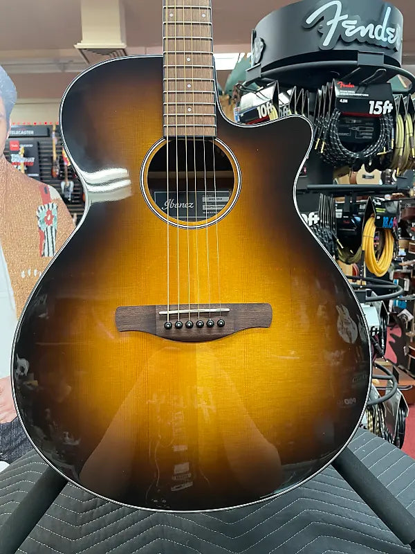 IBANEZ AEG50 ACOUSTIC-ELECTRIC GUITAR-DARK HONEY BURST HIGH GLOSS