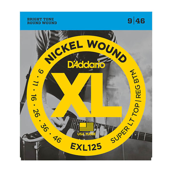 D'ADDARIO EXL125 SUPER LIGHT TOP/REGULAR BOTTOM ELECTRIC SET